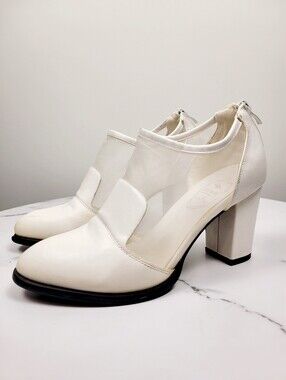 Y2K White Sheer Platform Heels Shoes Size: 7.5US